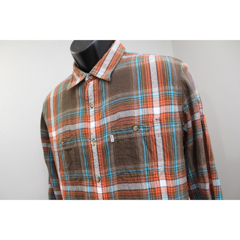 Levi's‎ Flannel Button Up Shirt Plaid Long Sleeve Modern Fit Mens Size Large